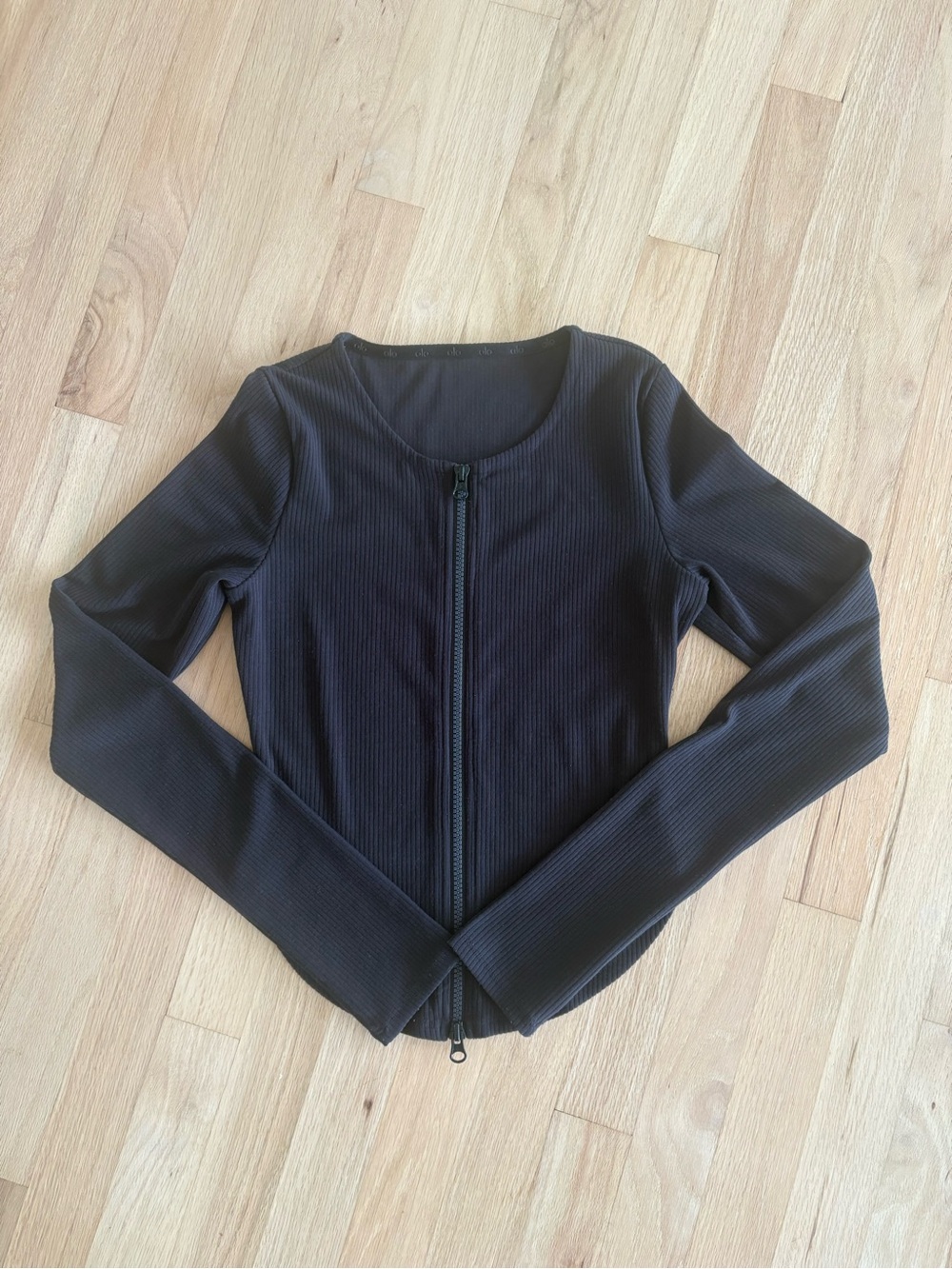 Alo Yoga Black Ribbed Stardust Long Sleeve